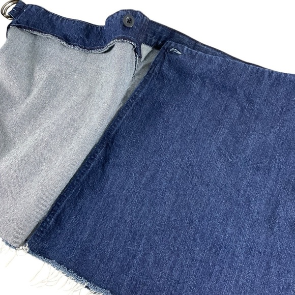 Madewell Denim Raw-Hem Mini Wrap Skirt Style #K2659 Size 2 - Picture 3 of 8
